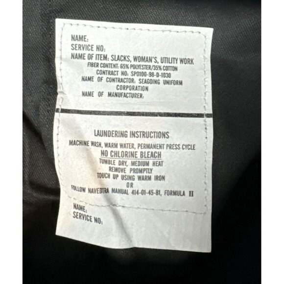 VTG Seafarer‎ Trouser Pants Mens 38x29 Navy Blue Military TALON Zip NWT - Picture 5 of 10